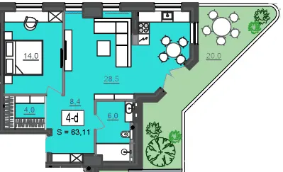 МФК CITÉ — 83.1 м²