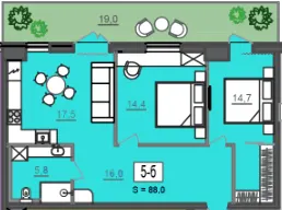 МФК CITÉ — 88 м²