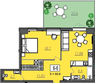 МФК CITÉ — 55 м²