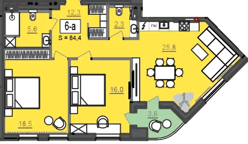 МФК CITÉ — 84.4 м²