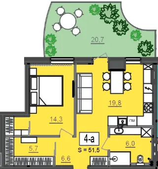 МФК CITÉ — 51.5 м²