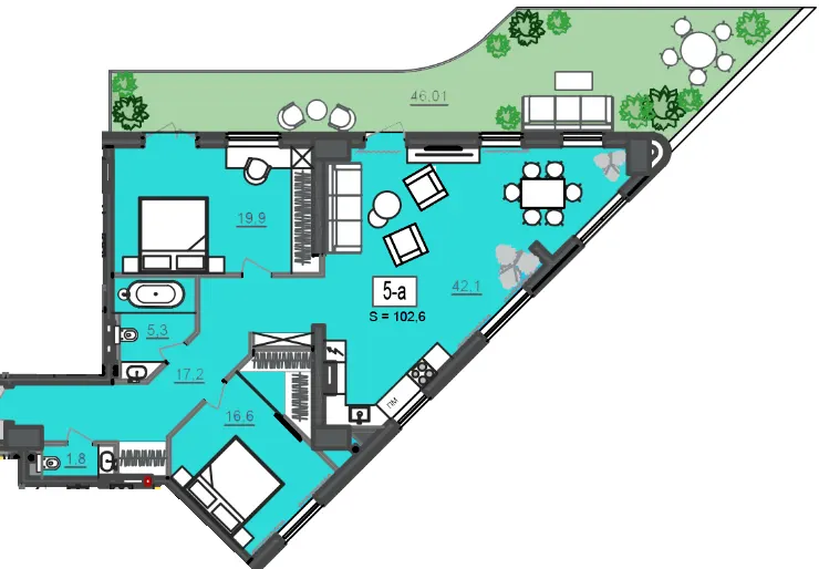 МФК CITÉ — 102.6 м²