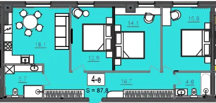 МФК CITÉ — 87.8 м²