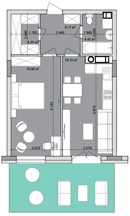 ЖК BASA city — 51.4 м²