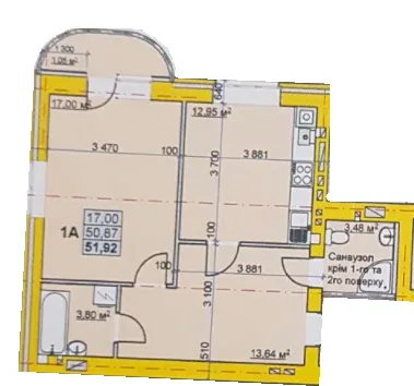 вул. Успенсько-Троїцька, 72/8 — 51.9 м²