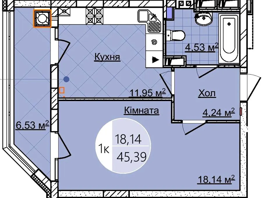 ЖК Park Avenue — 45.4 м²