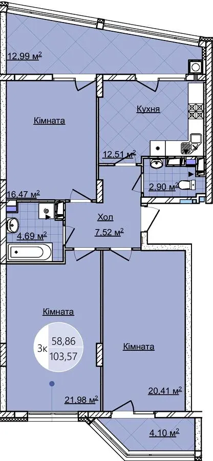 ЖК Park Avenue — 103.6 м²