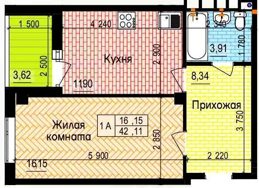 ЖК Пролісок — 42.1 м²