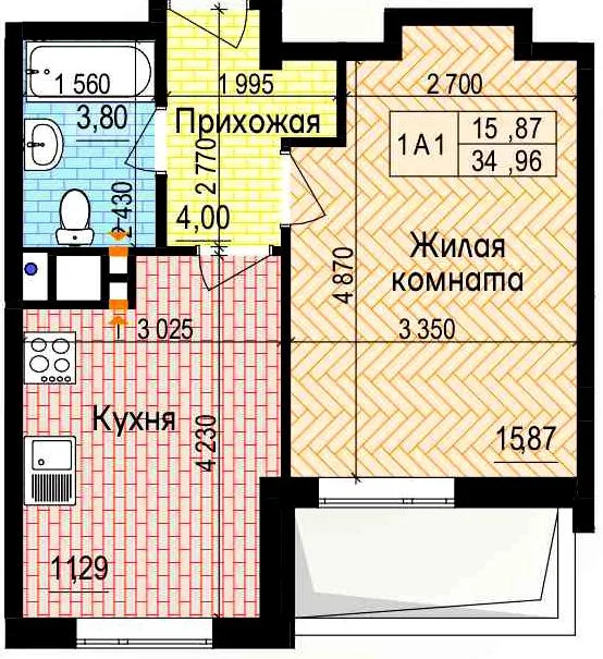 1-комнатная квартира, 35 м², просп. Льва Ландау / просп. Героїв Харкова, Харьков — фото 1