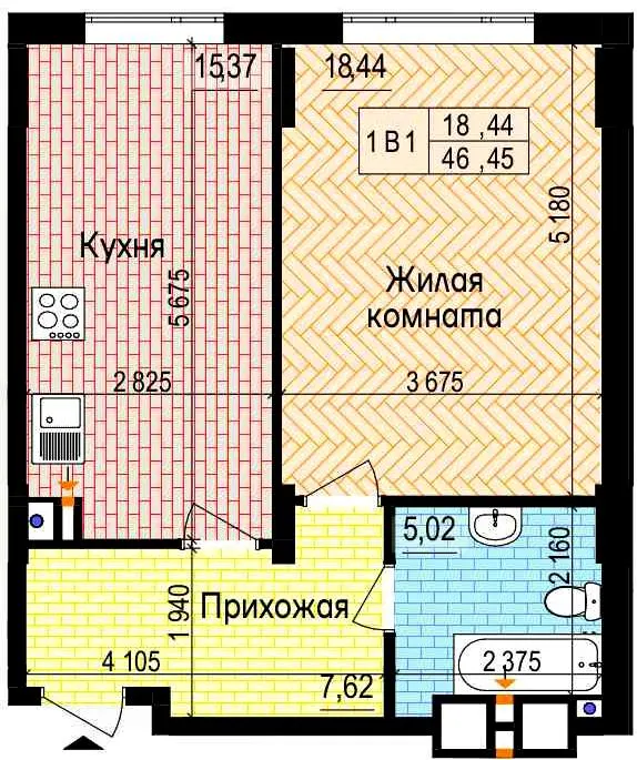 ЖК Пролісок — 46.5 м²