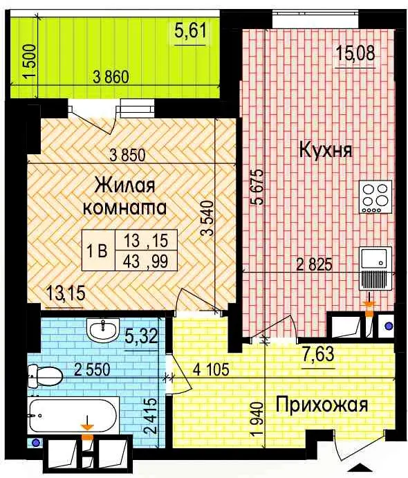 ЖК Пролісок — 44 м²