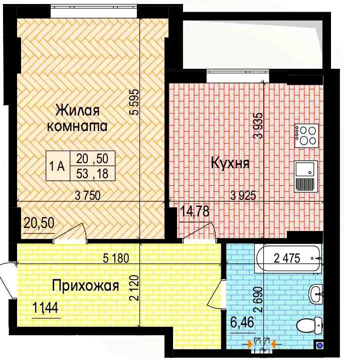 ЖК Пролісок — 53.2 м²