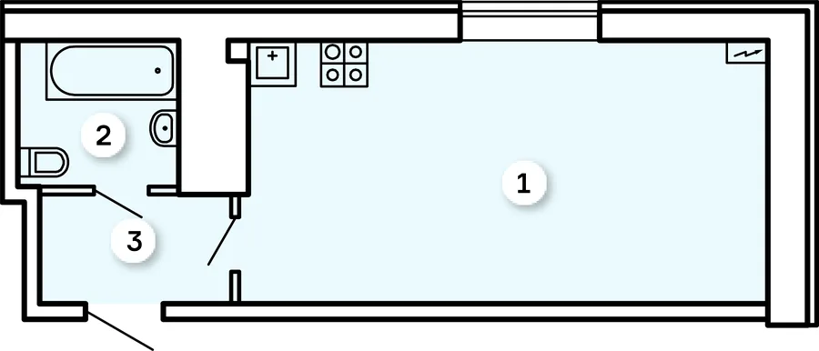 1-комнатная квартира, 30 м², бул. Центральний, 28, Запорожье — фото 1