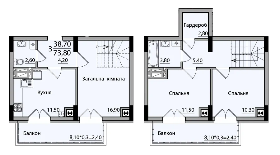 ЖК Панорама — 73.8 м²