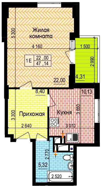 ЖК Пролісок — 47.1 м²