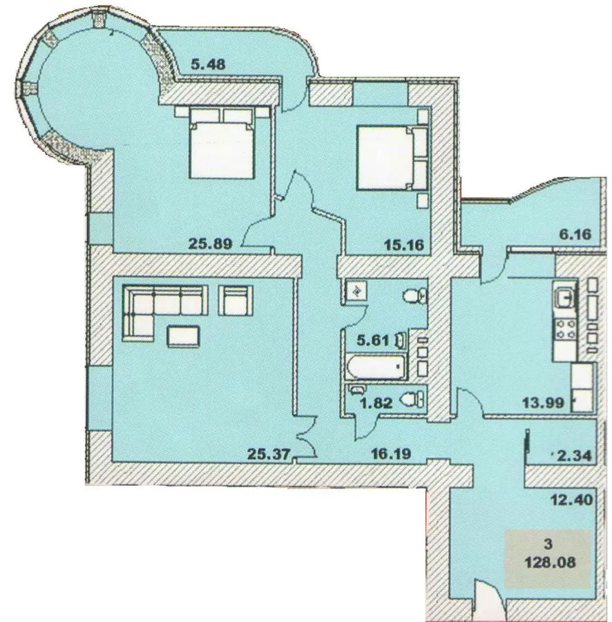 ЖК Київський — 128.1 м²
