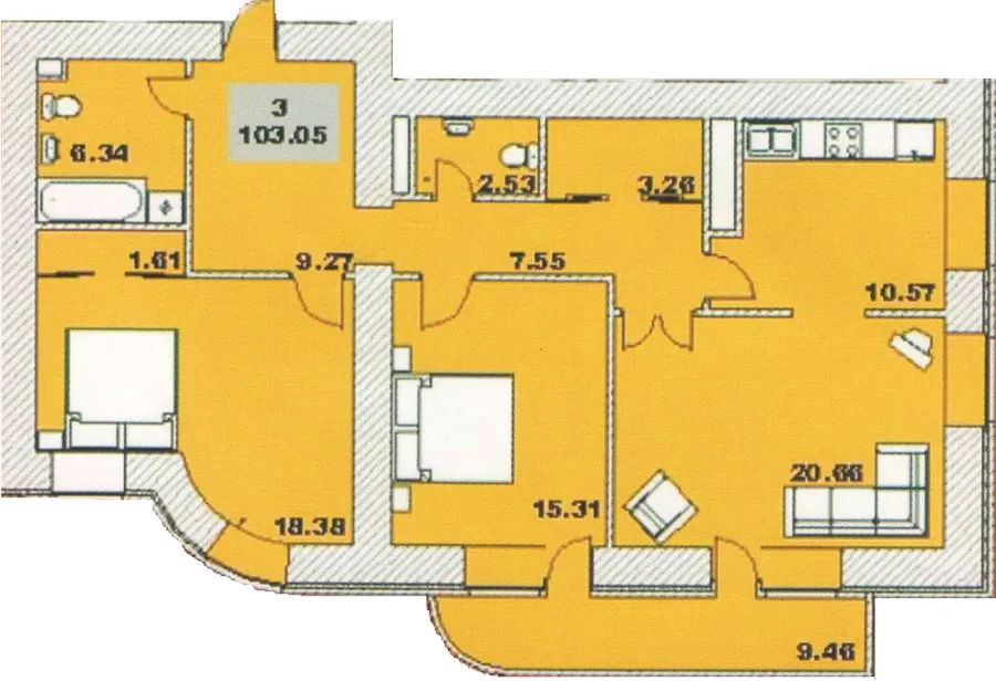 ЖК Київський — 103.1 м²