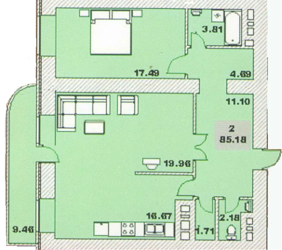 ЖК Київський — 85.2 м²