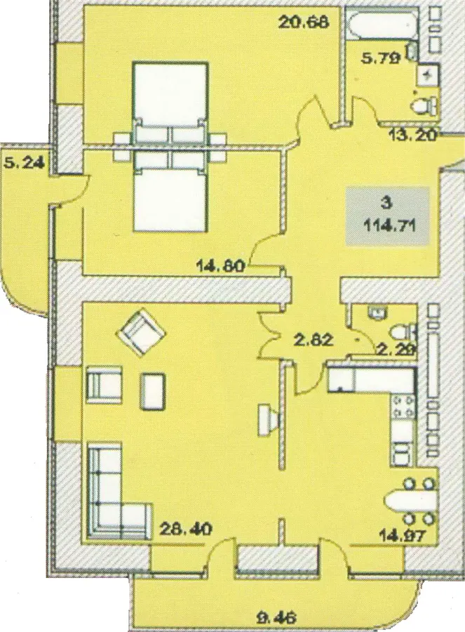 ЖК Київський — 114.7 м²