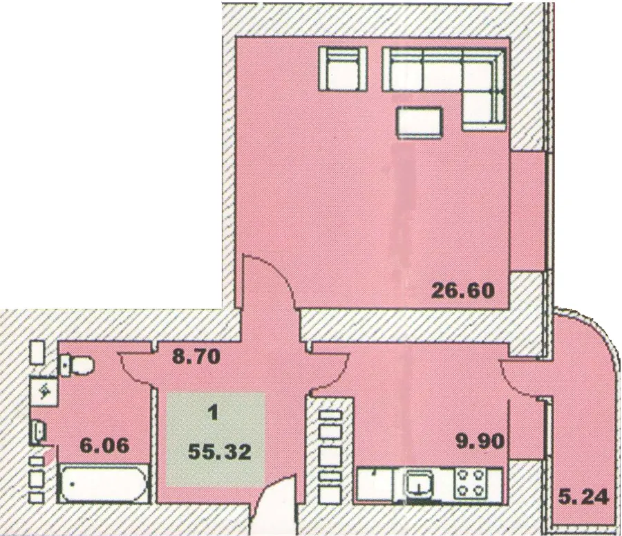 ЖК Київський — 55.3 м²