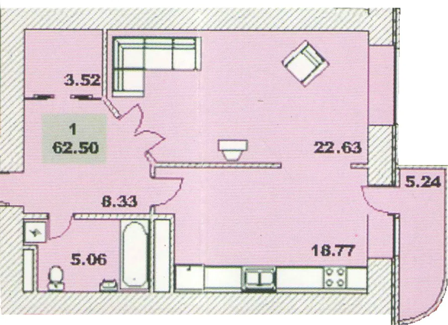 ЖК Київський — 62.5 м²