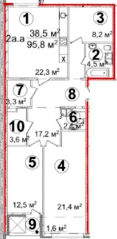 ЖК А12 на Симоненка — 95.8 м²