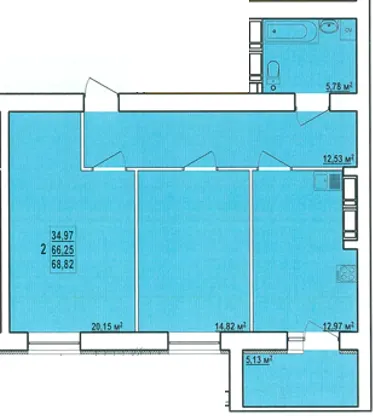 ЖК Райдужний-3 — 68.8 м²