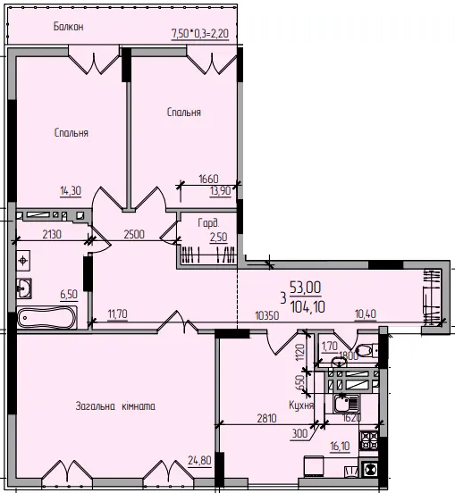 ЖК Comfort Hall — 104.1 м²