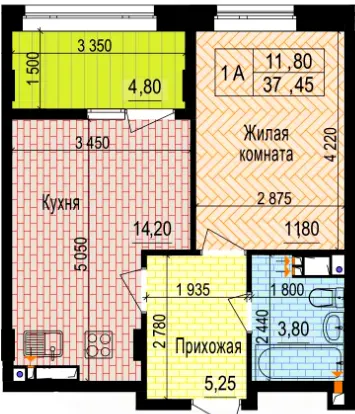 ЖК Аквамарин — 37.5 м²