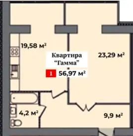 ЖК Корона Дубово — 57 м²