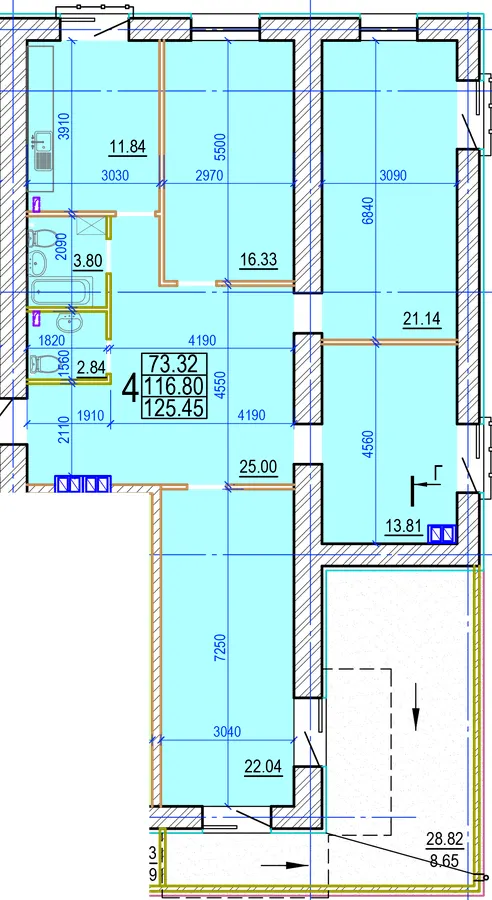 ЖК Овис — 125.5 м²