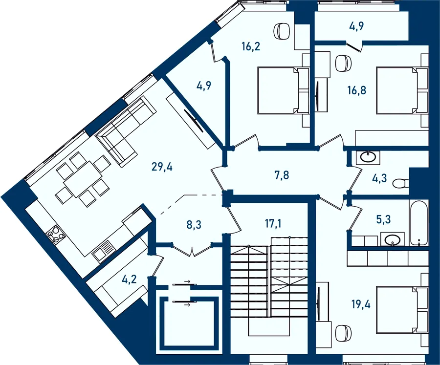 ЖК Престижний 2 — 138.6 м²