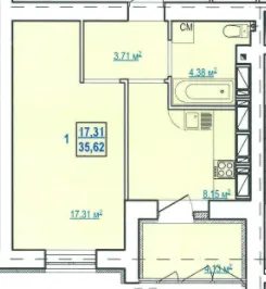 вул. Чоботарська, 80 — 35.6 м²