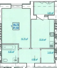 вул. Чоботарська, 80 — 41.9 м²