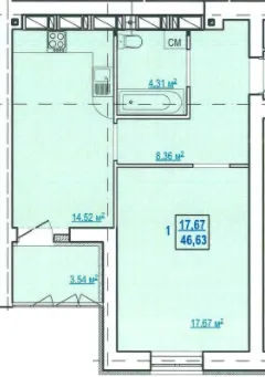 вул. Чоботарська, 80 — 46.6 м²