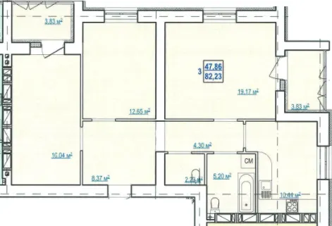 вул. Чоботарська, 80 — 82.2 м²