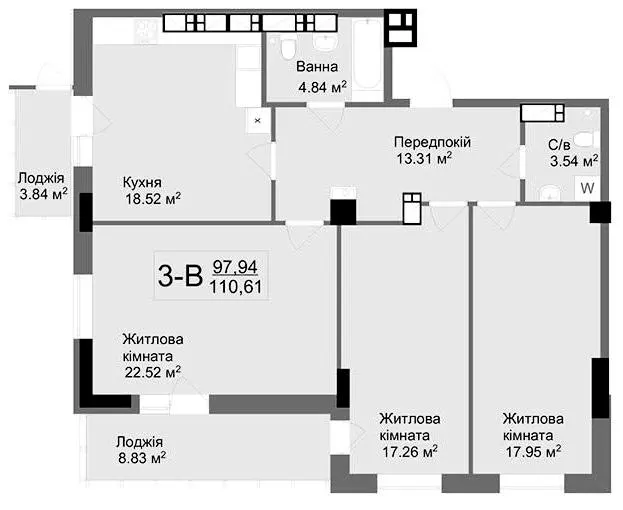ЖК Ключ — 110.6 м²