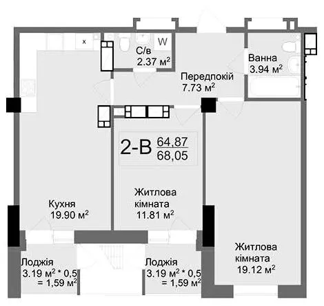 ЖК Ключ — 68.1 м²