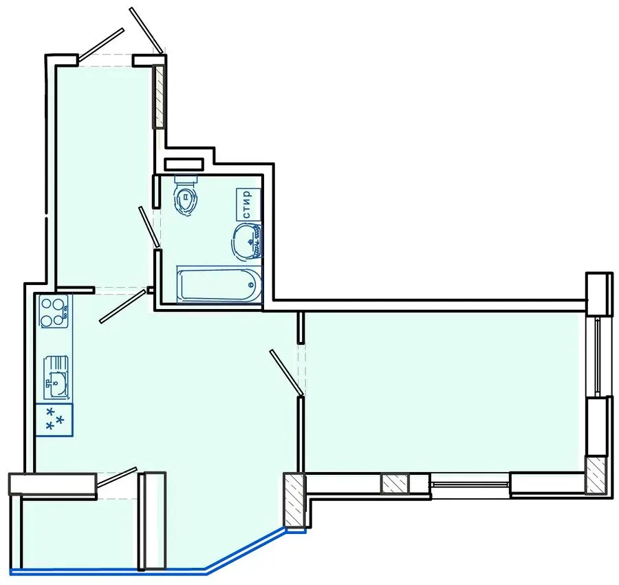 ЖК Німецький проект на Холодній Горі — 49.5 м²