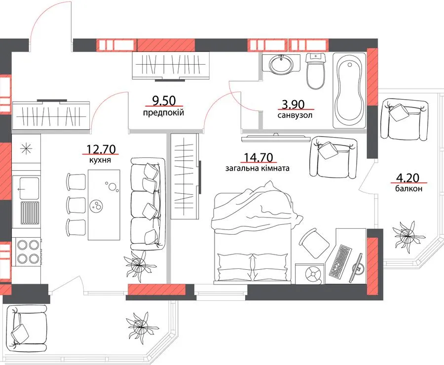вул. Героїв АТО, 81 — 47.8 м²