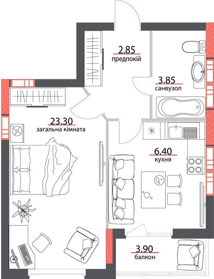 вул. Героїв АТО, 81 — 54.4 м²