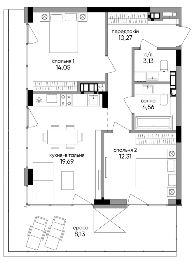ЖК Park Lake City — 72.1 м²