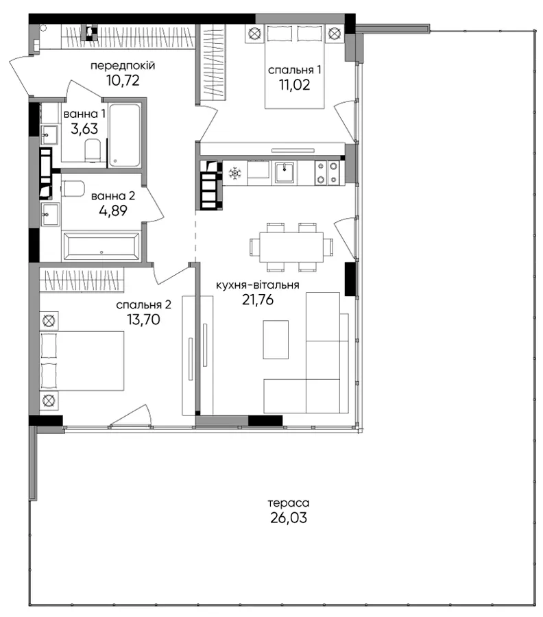 ЖК Park Lake City — 88.6 м²