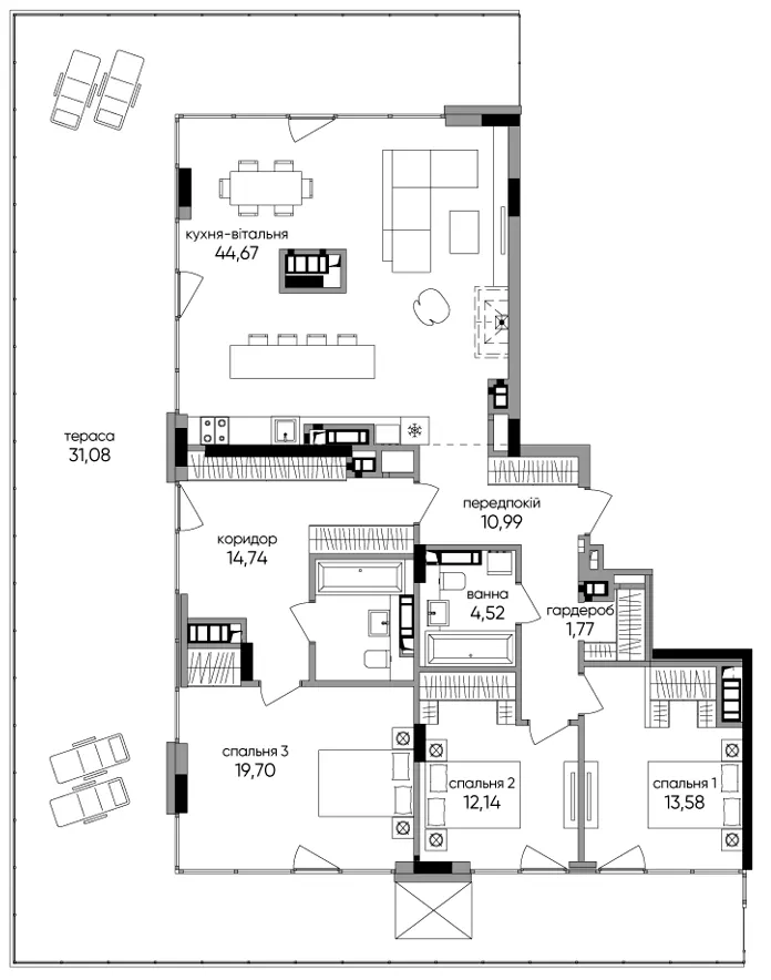 ЖК Park Lake City — 155.1 м²