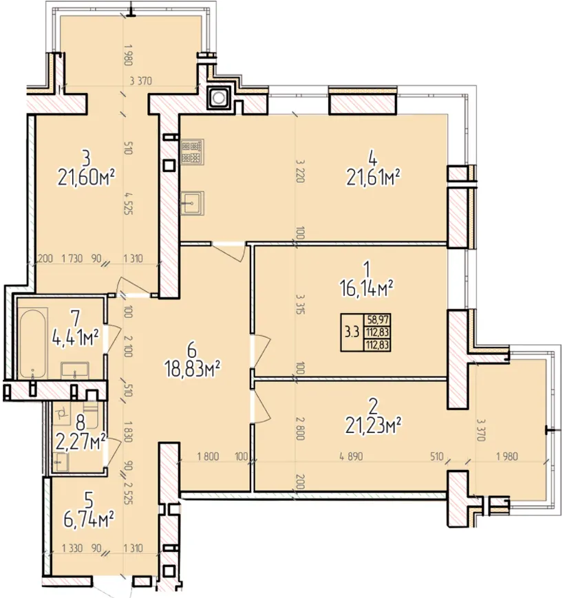 ЖК ВЕЛЕС — 112.8 м²