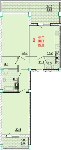 Клубний будинок Leonardo town — 97.8 м²