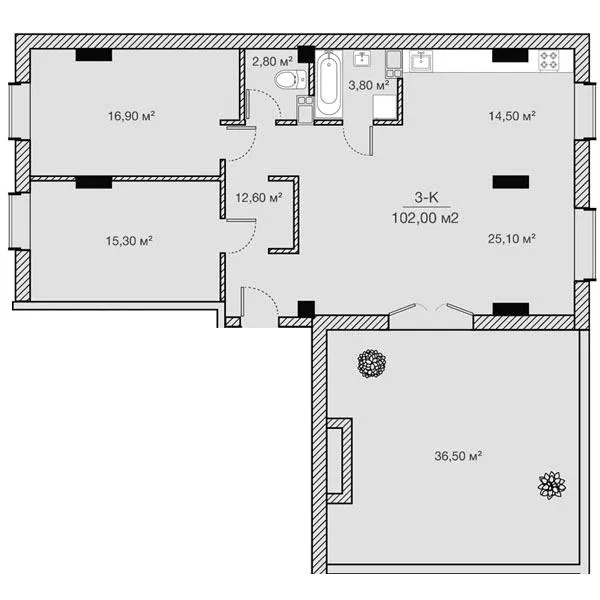 ЖК Concept House Futurium — 102 м²