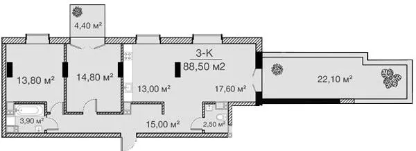 ЖК Concept House Futurium — 88.5 м²