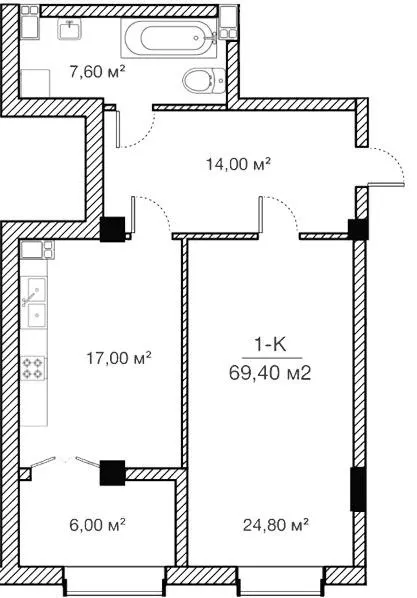 ЖК Concept House Futurium — 69.4 м²