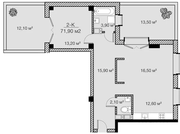 ЖК Concept House Futurium — 71.9 м²